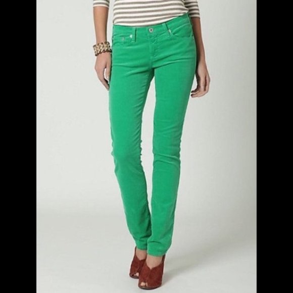 Ag Adriano Goldschmied Pants - AG size 27 The Stevie Kelly Green Corduroy Pants